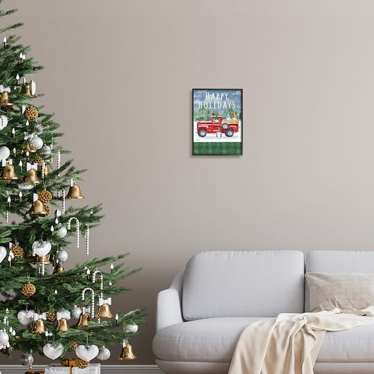 Stupell Industries Happy Holidays Truck Framed Giclée Art